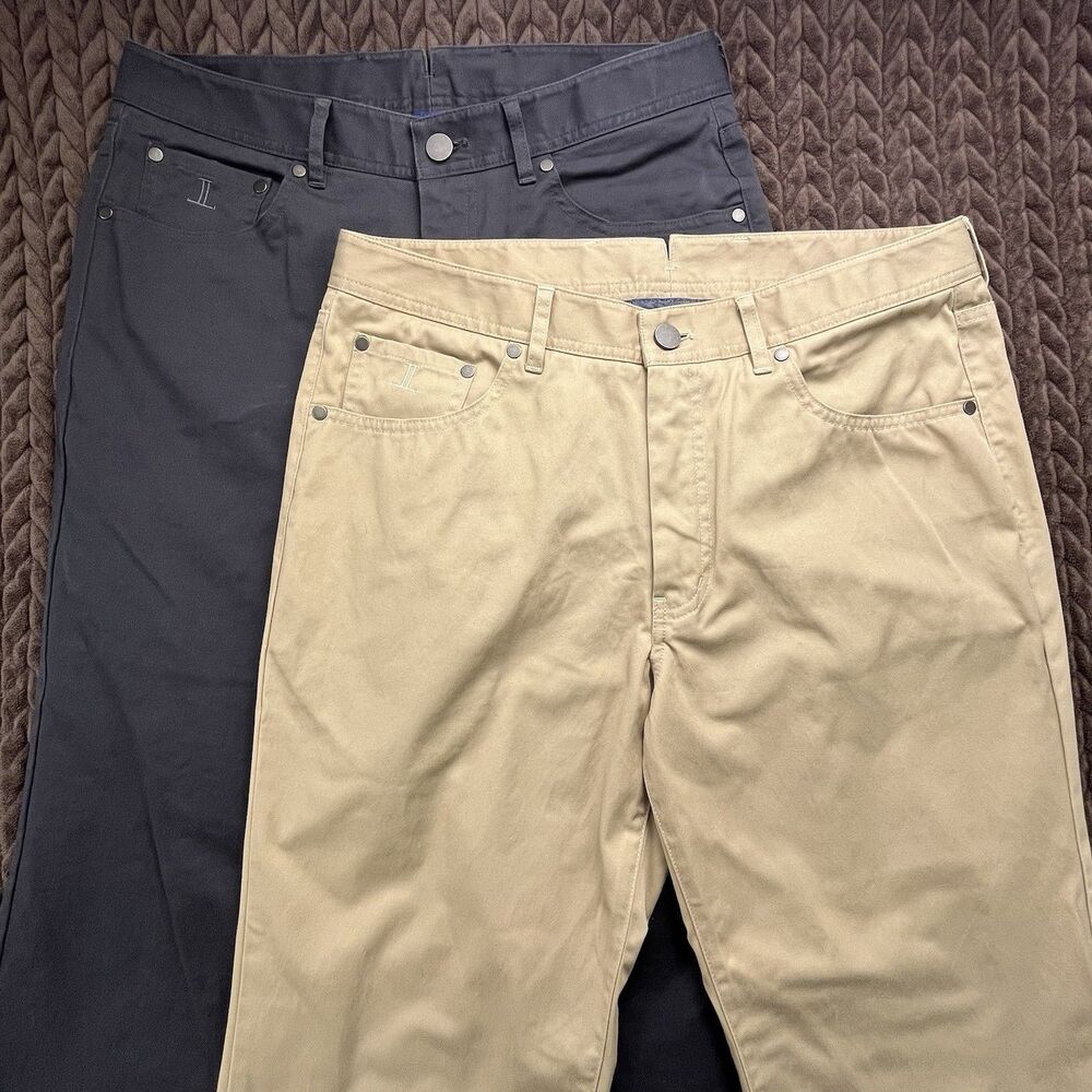 Lucchese Bookmaker Lot of 2 Pants Mens 32x32 Gray Tan Western Slim Chino